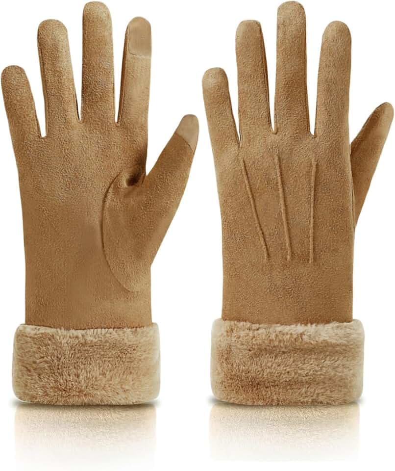 Knuffnee Damen Winter Handschuhe Fleece Gefütterte Handschuhe Warm Touchscreen Handschuh