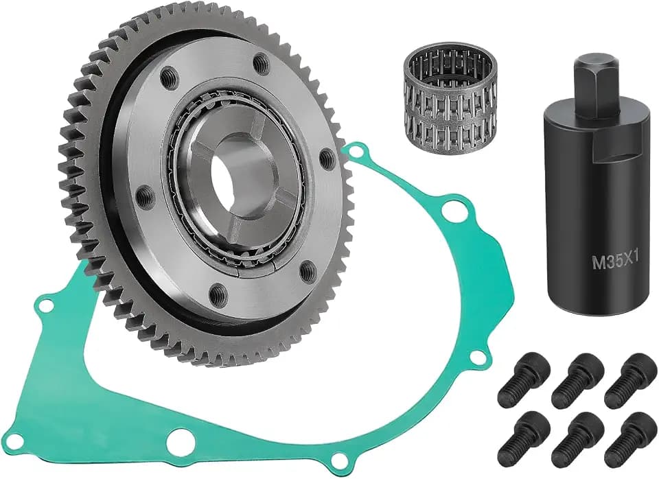 JAVIK Starter Starting Clutch One Way Gear Bearing Gasket Flywheel Puller Kit for Yamaha Warrior 350 Raptor 350 Big Bear 350 Kodiak 400 Moto-4 350