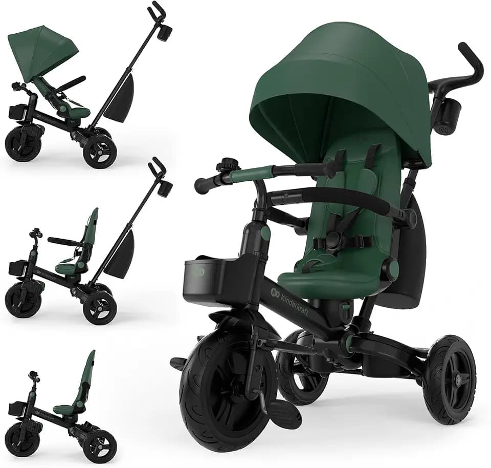 Kinderkraft Aveo 2 PRO Dreirad, 6-in-1, klappbar, Grün