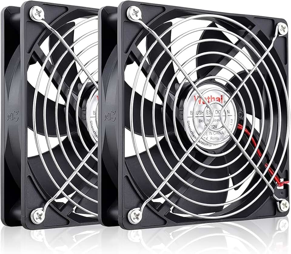 Wathai 120mm x 25mm 12V Computer Gehäuse Lüfter 12 Volt 2Pin DC 2 Pack