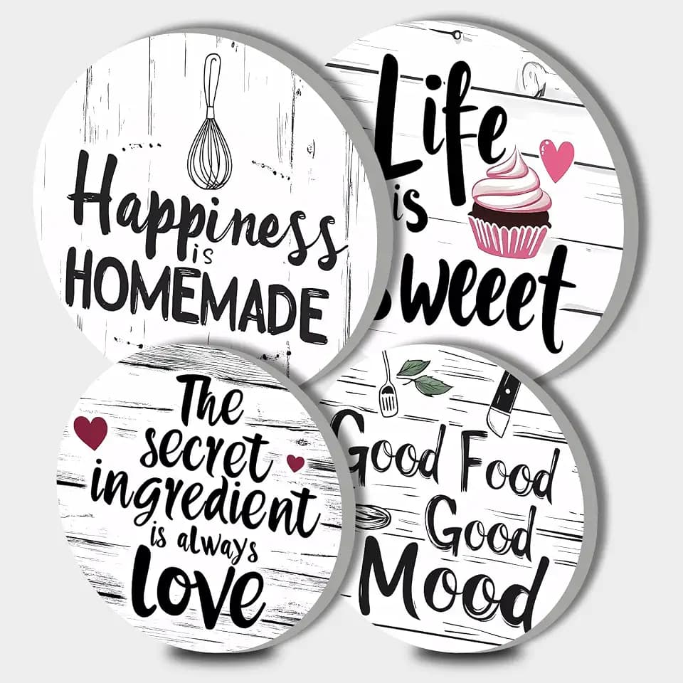Farmhouse Rustic Electric Stove Burner Covers，Set of 4 Round Stove Burner Covers，8 Inches and 10 Inches，Gas Stove Burner Covers,Metal Stove Burner Cover，Kitchen Cooktop Decorative，Home Kitchen Decor