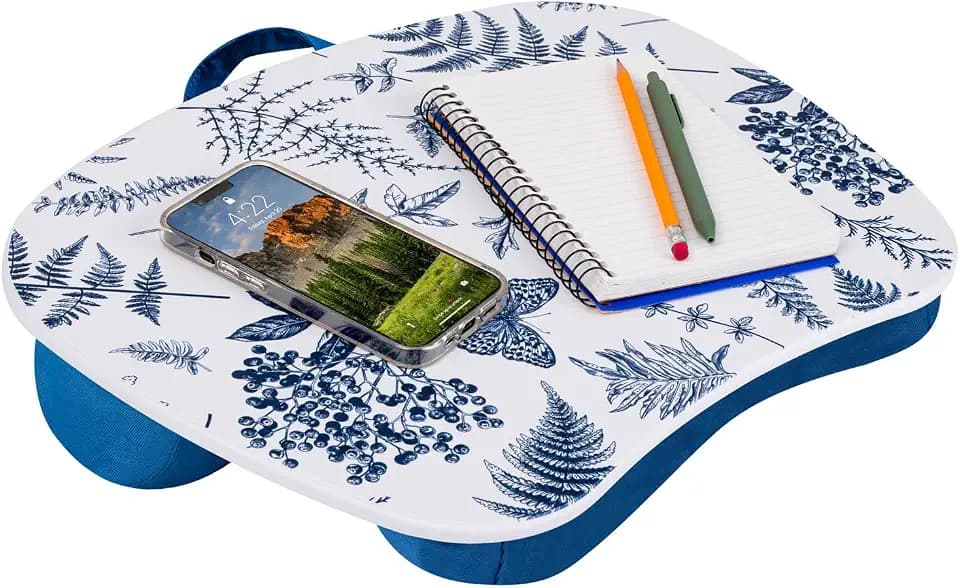 LAPGEAR MyStyle Lap Desk – Blue Garden, Fits 15.6” Laptops