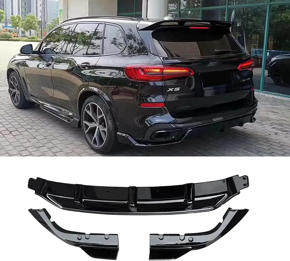 NINTE Rear Diffuser for BMW G05 X5 2019-2025 M Sport ABS Painted Gloss Black Rear Bumper Diffuser Lip Rear Bumper Lip Body Kits