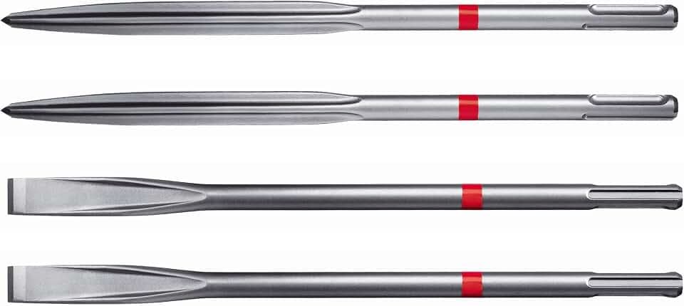Hilti TE-CX SM/FM 25 Meißel-Set, 4 Stück (2 spitz, 2 flach) SDS Plus selbstschärfende Meißel-Bits zum Abbruch von Beton und Mauerwerk, Abmessung 250 mm lang (282311)