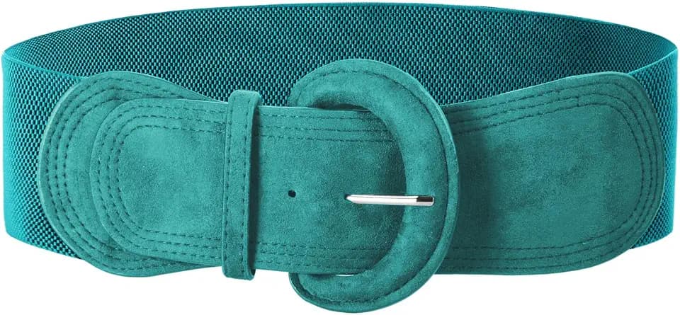 GRACE KARIN Wide Belt for Women, Suede Elastic Chunky Belts with Buckle