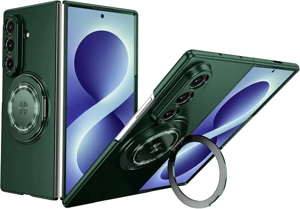 Magnetische Schutzhülle für Samsung Galaxy Z Fold 8 Ultra, kompatibel mit Mag-Safe, mit 360° drehbarem Ringhalter, Ständer, Militärqualität, stoßfest, Ständer, Handyhülle für Samsung Z Fold8 Ultra