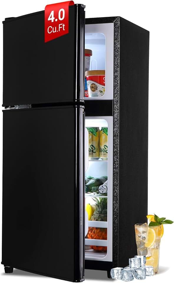 Mini Fridge with Freezer 4.0 Cu. Ft. Small Refrigerator with Freezer Black