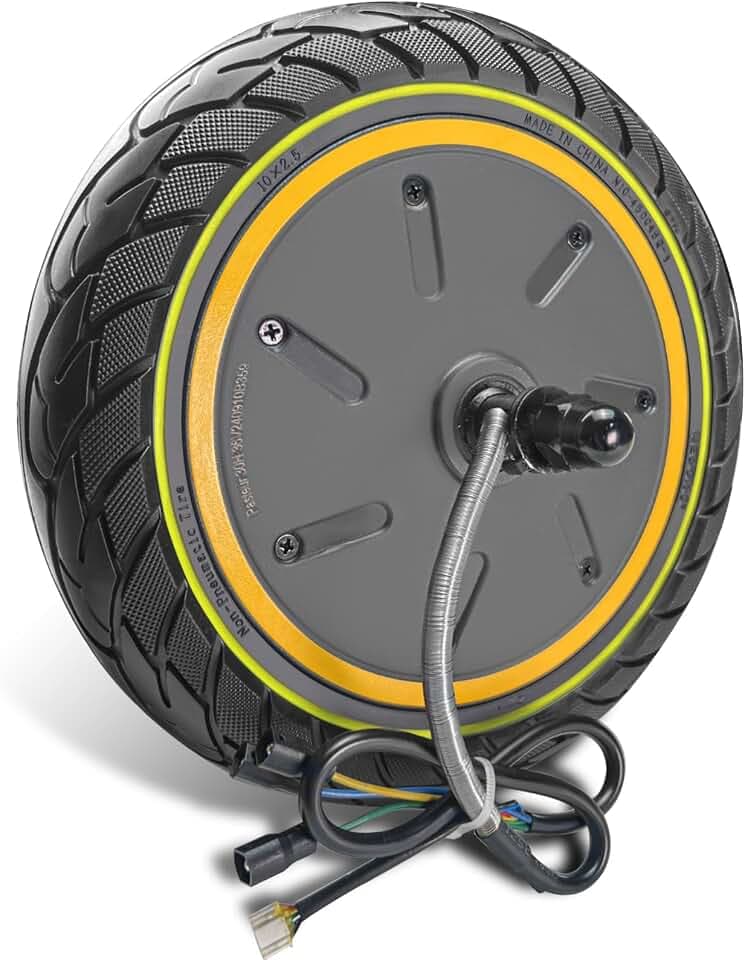 GYL 500W Drive Power Hub Motor With Solid Tire, Replacement for Ninebot Max G30LP G30P Electric Scooter Rear Wheel, 60/70-6.5 10x2.5 Inch Rubber Tire, Anti-slip, Explosion-proof Durable