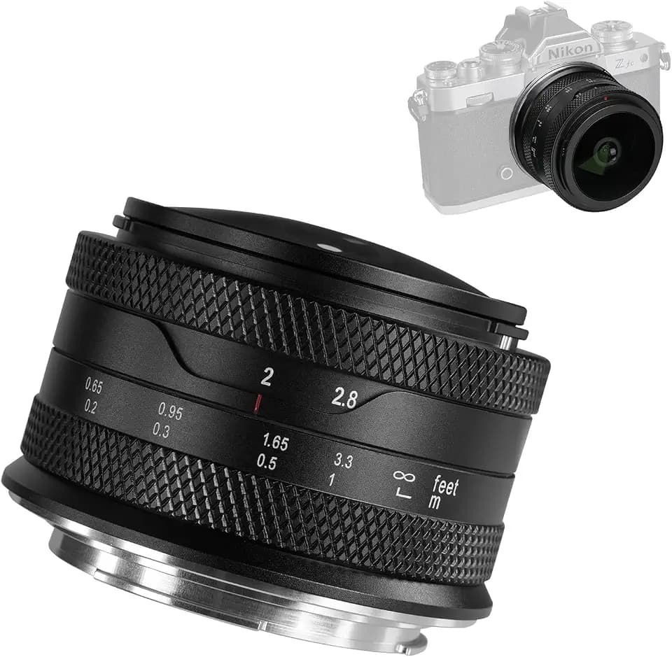 AstrHori 6.5mm F2.0 Camera Lens 192°Ultra-Wide Angle of View Fish Eye Lens 20cm Close-up Distance 192°Circular Angle F2 Large-Aperture Camera Can be used with Drones Compatible with Nikon z Mount Lens