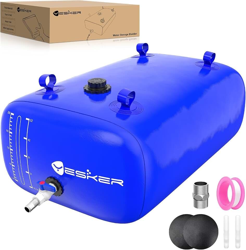 Yesker 63 Gallon Portable Water Tank Bladder for Camping Containers