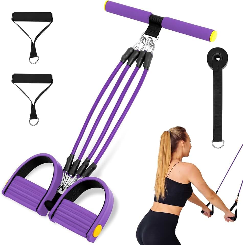 Flintronic Verstellbarer Chest Expander Fitness Widerstandsbänder mit 3 Strings o 5 Strings, Verstellbare Widerstandsbänder mit Griffen, Bauchtrainer Multifunktionstrainer für Zuhause