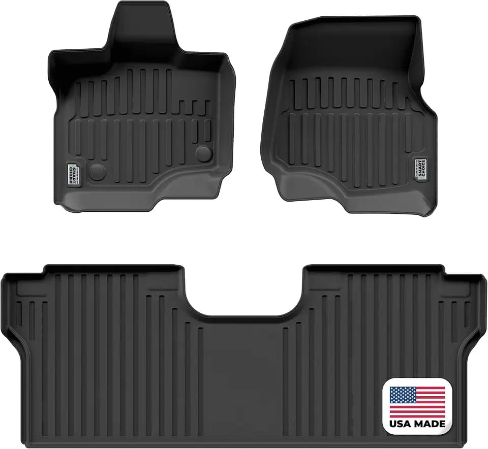 Smart Choice Car Floor Mats Custom fit for 2015-2026 Ford F-150 - Made in USA - Black - Full Set 1st & 2nd Row