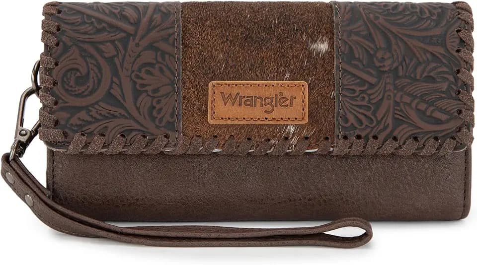 X Wrangler Wristlet Wallets Women Western Large Trifold Knitting Wallets