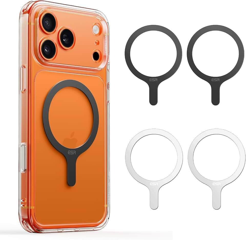 ESR für 4 Stück MagSafe Ring Aufkleber, MagSafe Sticker, Schwarz Und Weiß