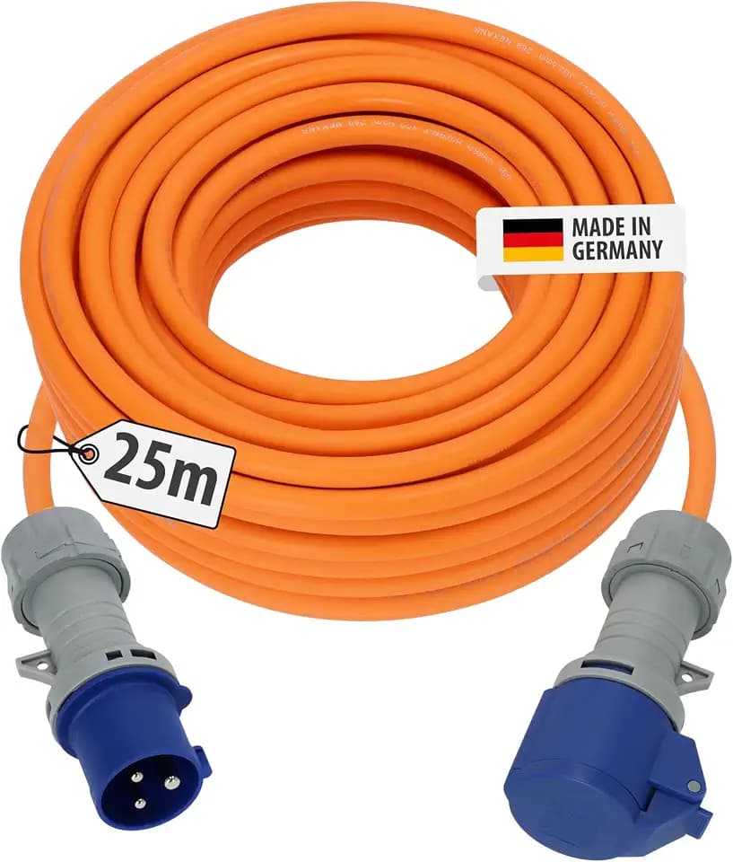 Brennenstuhl CEE 230V Camping-Verlängerungskabel 25m mit LED Spannungsanzeige (H07RN-F 3G2,5 Kabel, Camping-Stromkabel für den ständigen Einsatz im Außenbereich IP44, Made in Germany)