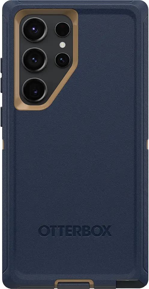 OtterBox Galaxy S23 Ultra Defender Series Case - Blue Suede Shoes (Blue), Rugged & Durable, with Port Protection, Includes Holster Clip Kickstand