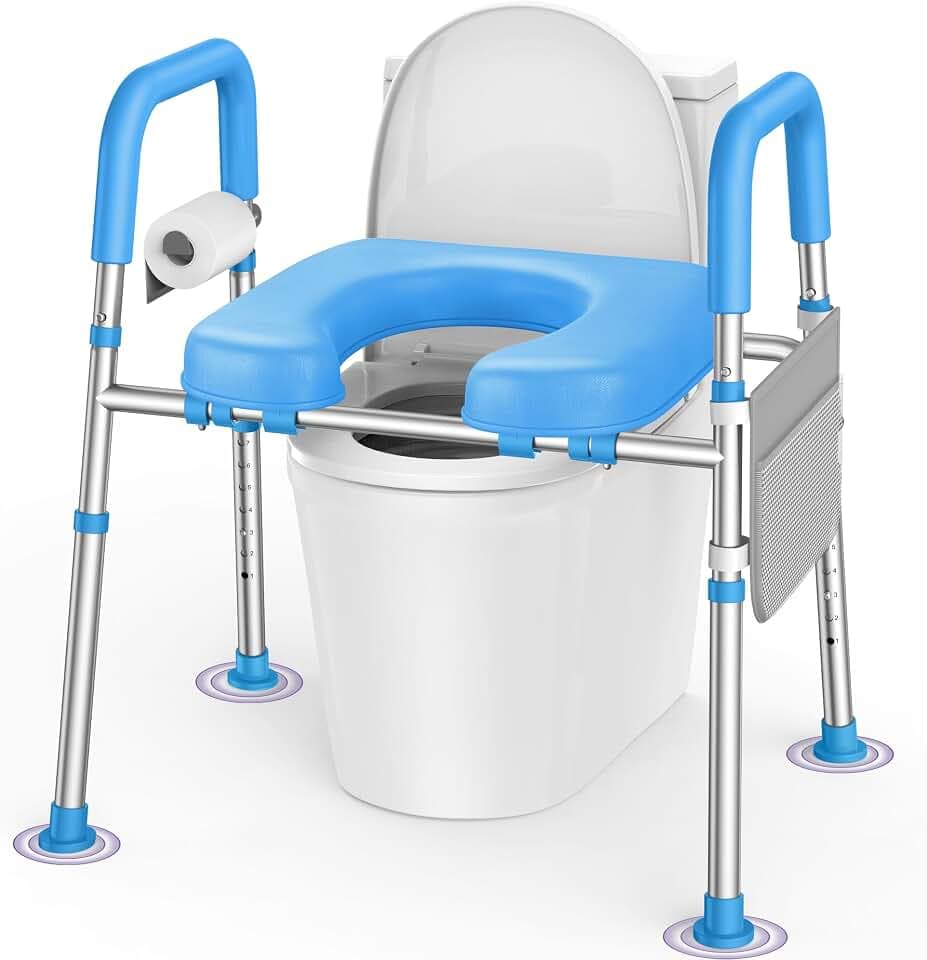 KEKOY Toilet Seat Risers for Seniors, Adjustable Height Width, Fits Most