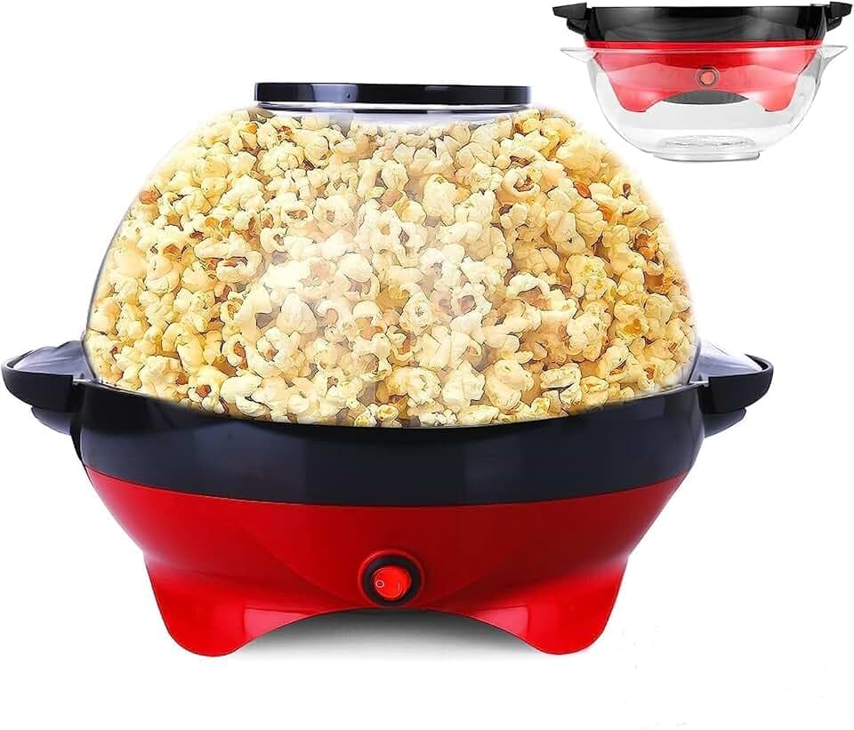 Yabano Popcornmaschine 5L mit Rührwerk 800W Popcorn Maker
