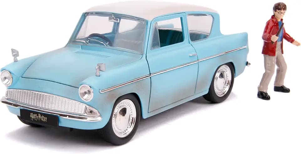 Jada Harry Potter 1:24 1959 Ford Anglia Die-cast Car and 2.75" Harry Potter Figure, Toys for Kids and Adults