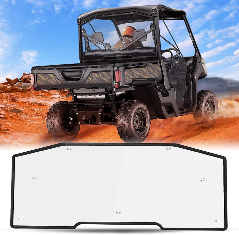 Nilight UTV Rear Window for Can-Am Defender Clear Polycarbonate