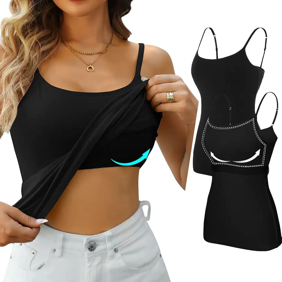 V FOR CITY Women Cotton Tank Top Shelf Bra Camisole
