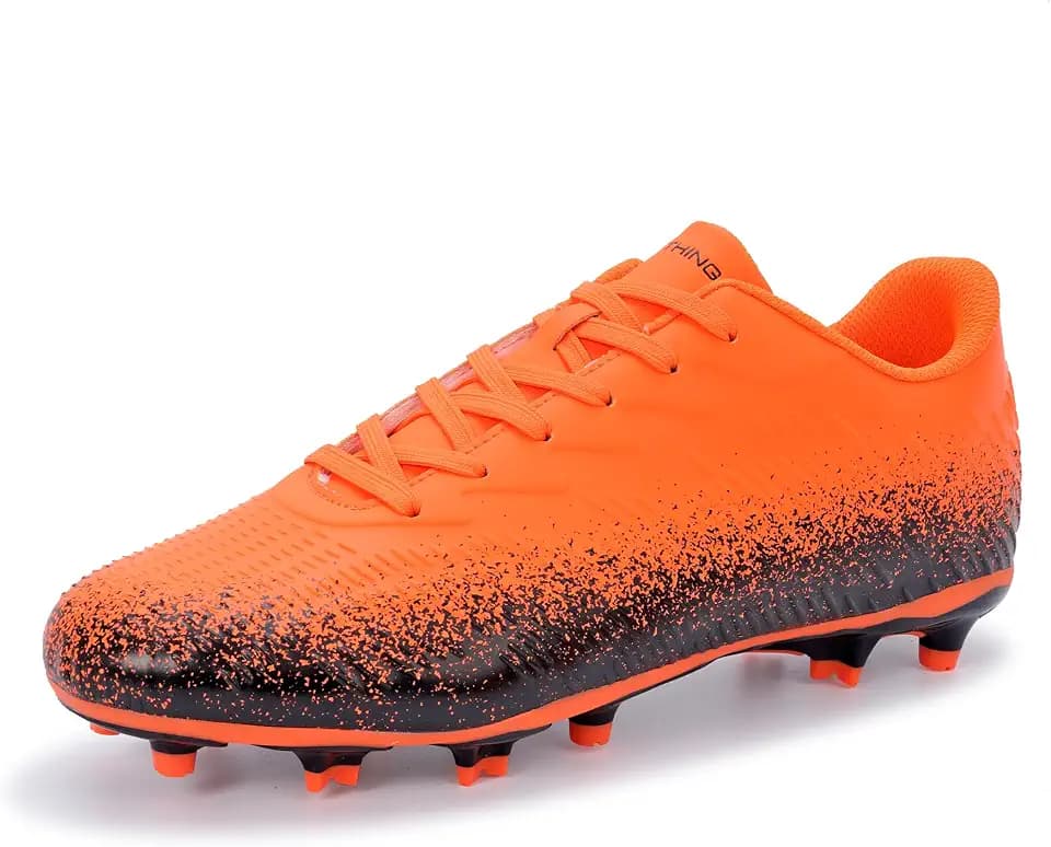 Unsix Adult Soccer Cleats for Men Women Lightweight Breathable Football Shoes with FG Studs Enhanced Traction for Firm Ground