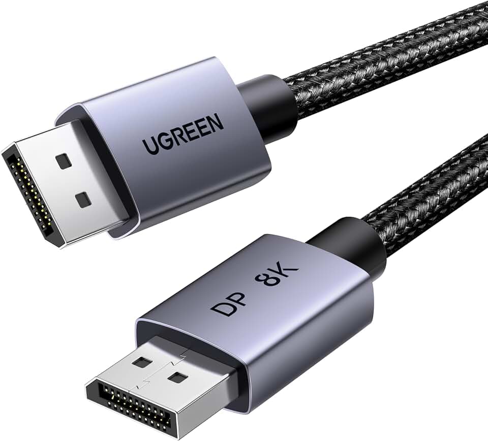 UGREEN 8K Displayport Kabel 1.4 8K 60Hz 4K 240Hz VESA-Zertifiziert (2M) | Aluminium DP kabel 32.4Gbps Kompatibel mit HDR, FreeSync, G-Sync, DSC 1.2, HDCP 2.2 für PC, HDTV, Monitor, Grafikkarte
