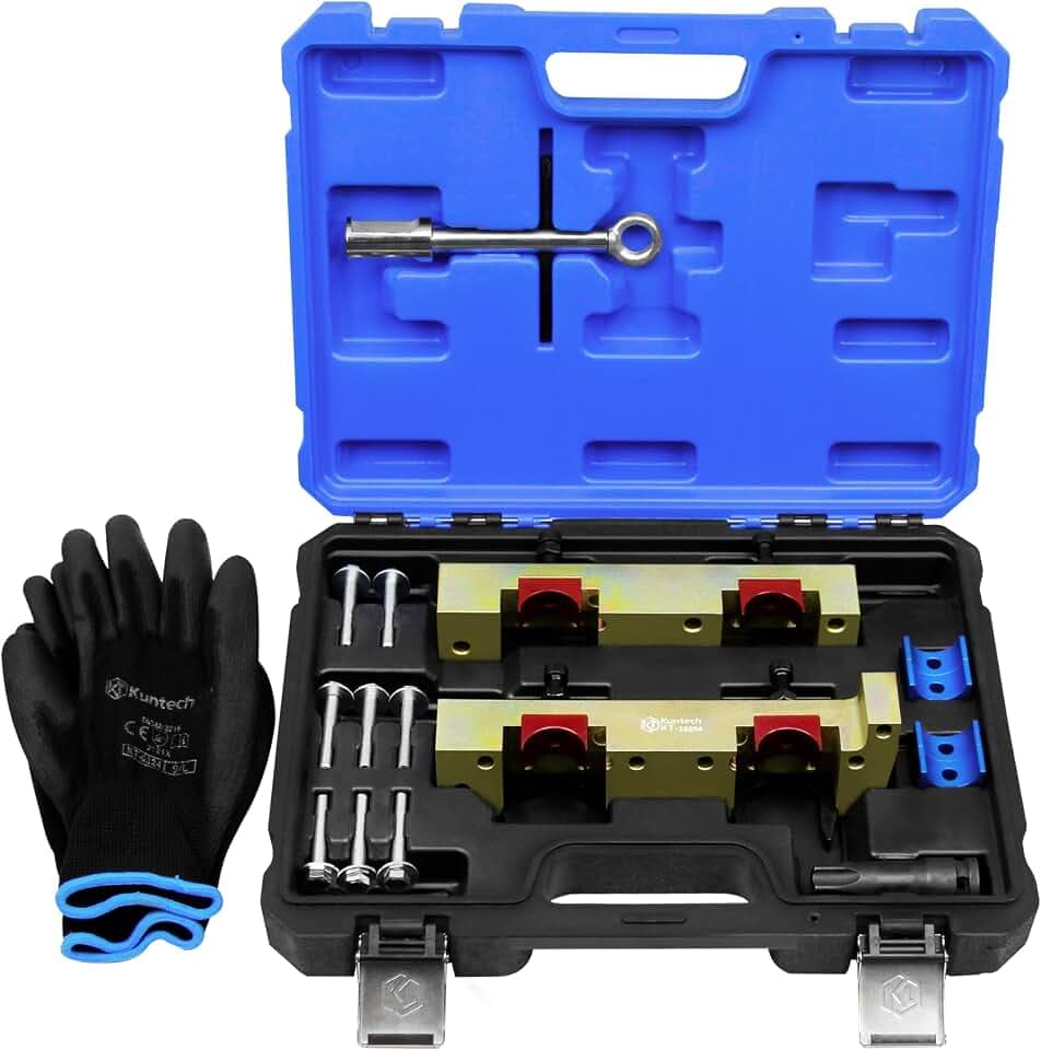 Kuntech 17PCS Engine Timing Tool Kit with Fuel Injector Remover Installer Tool, Compatible with Mercedes Benz M133 M264 M270 M274, Camshaft Locking Alignment Timing Tools Set