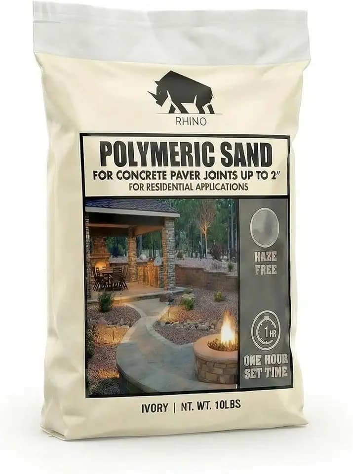 Rhino Power Bond Plus Polymeric Sand for Pavers, Ivory 10 Pound Paver Sand Polymeric for Stone Joints up to 2 Inches, Driveway Sand for Patio and Hardscape Projects