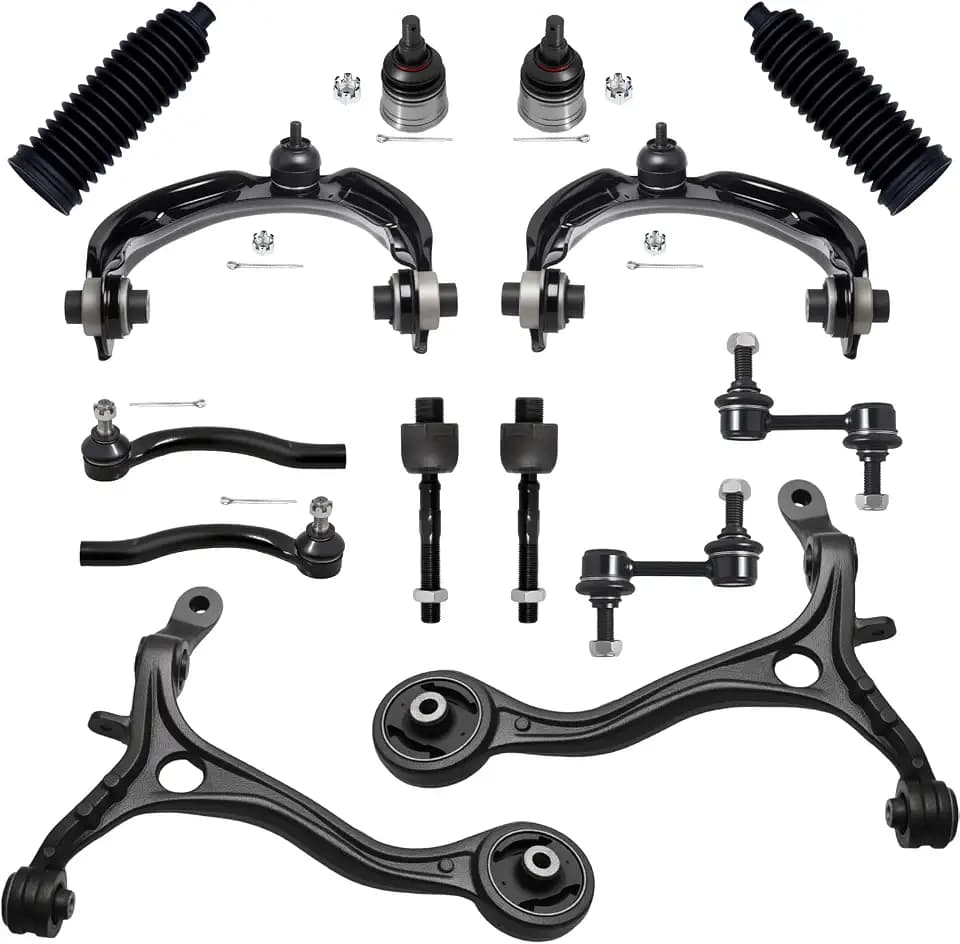AUQDD 14Pc Front End Suspension Kit Fit For 2008-2012 Ho-nda Accord, 4 Control Arm 2 Ball Joint 2 Sway Bar Link 4 Inner Outer Tie Rod End (# K641112 K620614 K90456 EV800461 ES800459 K500289)