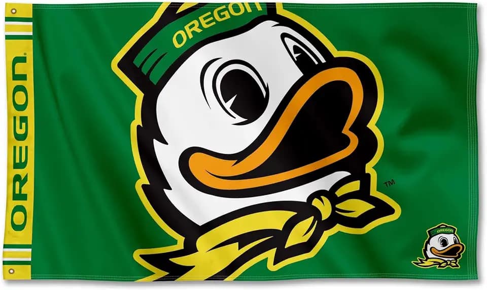 College Flags & Banners Co. Oregon Bold Mascot Logo Premium Flag