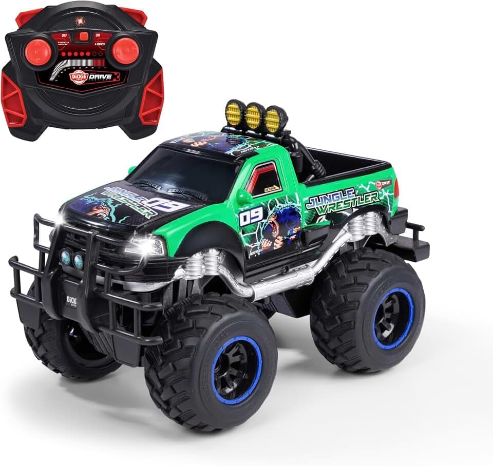 Dickie Toys - RC Auto Jungle Wrestler Ford F150 (30 cm) - Ferngesteuerter Monstertruck ab 6 Jahre mit Licht - Remote Control Car für Kinder, 10 km/h, 2,4 GHz Fernbedienung, inkl. Batterien & Akku