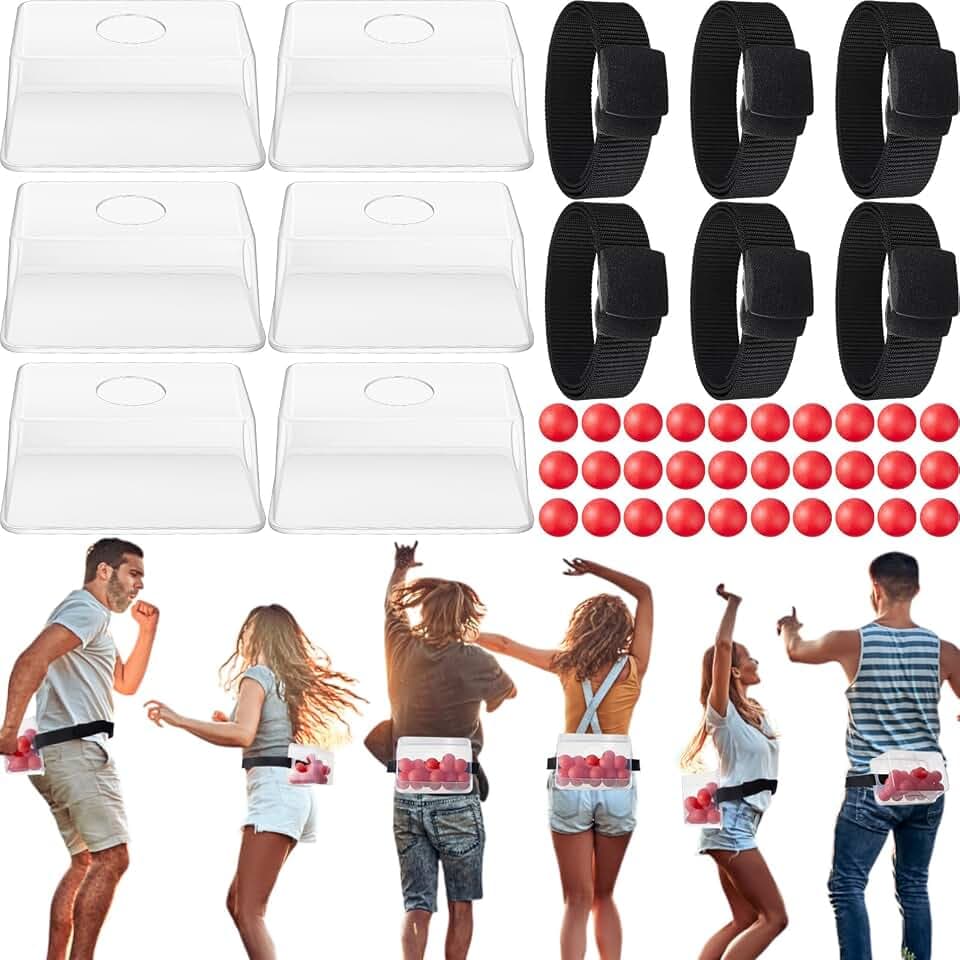 Vinsot 6 Sets Baby Shower Games Twerking Shaking Balls with Belts, Red