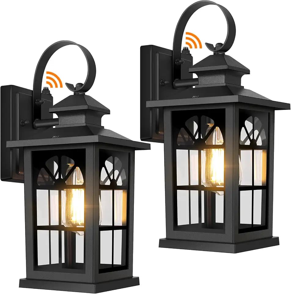 BesLowe 2-Pack Dusk to Dawn Outdoor Wall Light Fixtures, 100% Aluminum