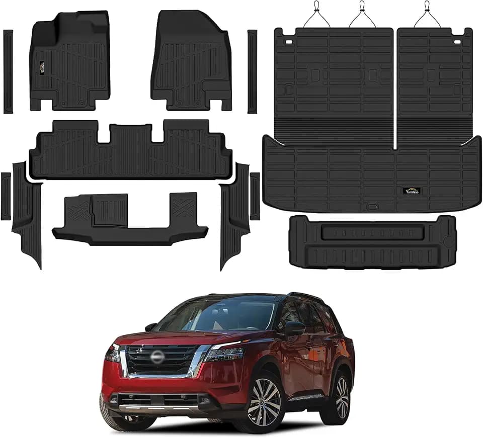 Floor Mats & Cargo Mat with Backrest Mat for Nissan Pathfinder 2022-2026