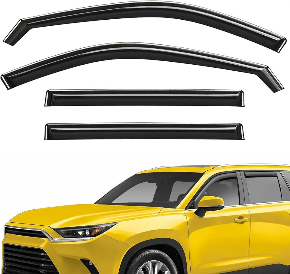 Extra Durable Window Deflectors in-Channel Window Visors Rain Guards Fit for Toyota Grand Highlander 2024-2026, Sun Visors, Wind Vent for Shades, Exterior Car Accessories - 4pcs. AG0691