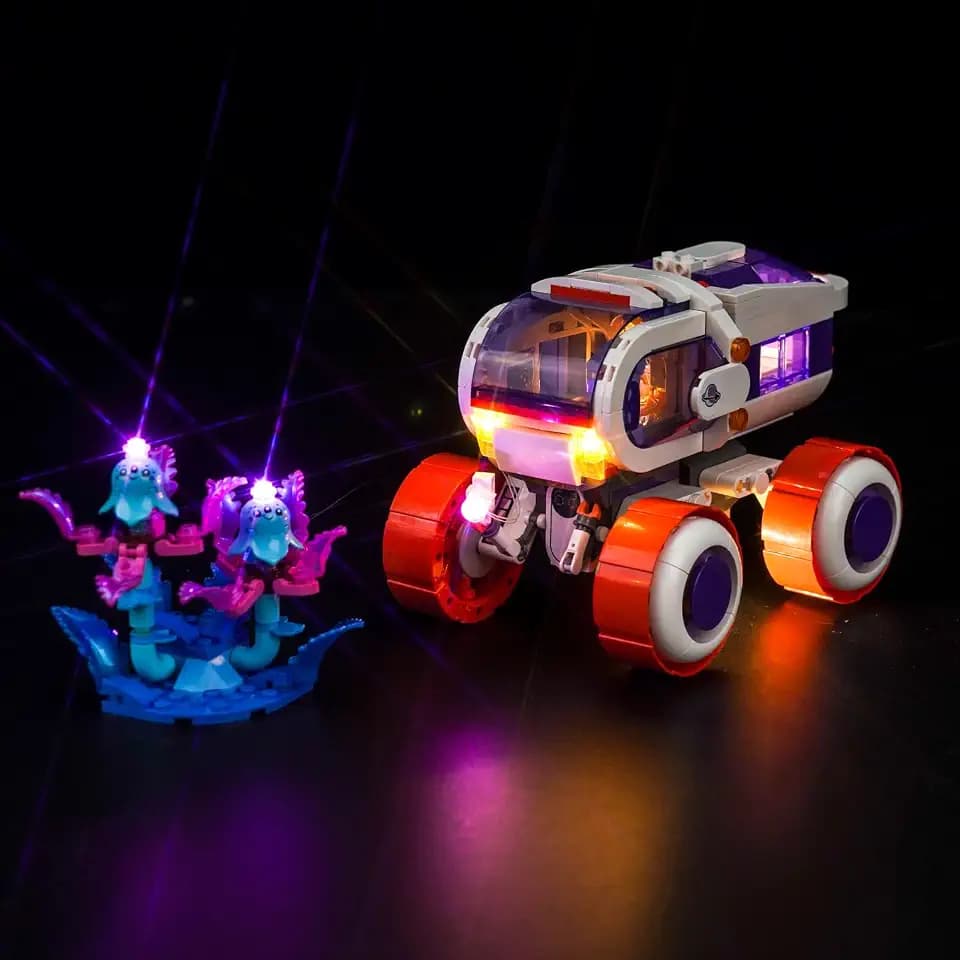 LocoLee Led Licht Kompatibel mit Lego Fahrzeug zur Weltraumforschung- Compatible with Lego Space Research Rover 42602 Bausteinen Modell (Nur Lichter Set - Kein Modell)