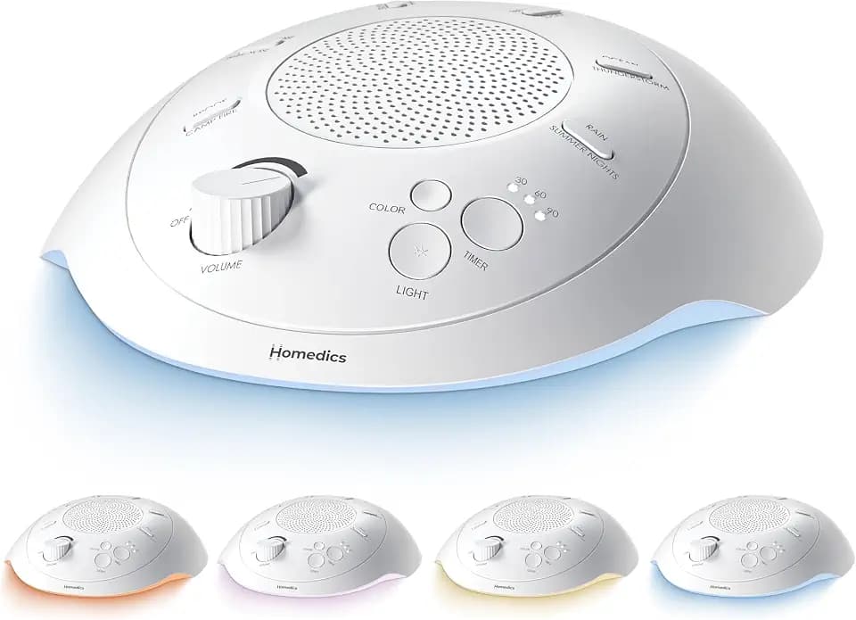 Homedics Sleep Better Portable Sound Machine, Night-Light, Soothing Sounds
