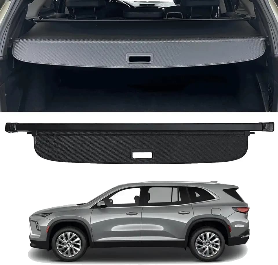 Retractable Trunk Cover Compatible with GMC Acadia 2024 2025 Chevy Traverse/ 2025 Enclave Cargo Cover Rear Trunk Security Cover Enclave/Chevy Traverse/GMC Acadia Accessories Privacy Screen