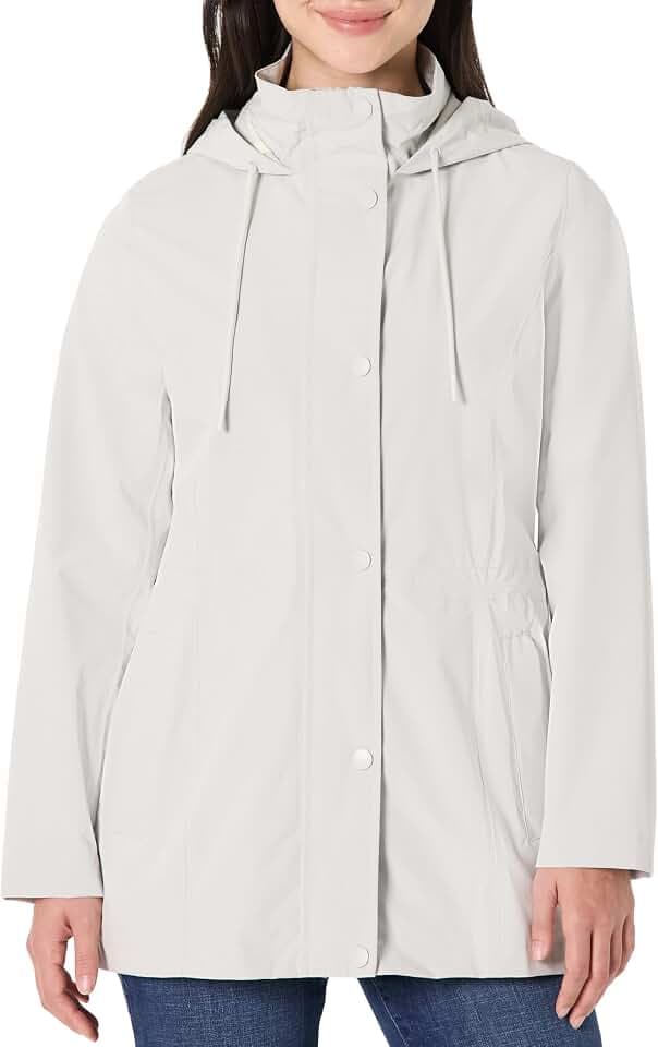 Amazon Essentials Damen Relaxed Fit Leichte Verstaubare Wasserdichte Regenjacke mit Kapuze