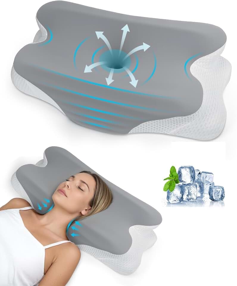 Feagar Ergonomisches Nackenstützkissen Memory Foam [2 Höhen 8/12cm]