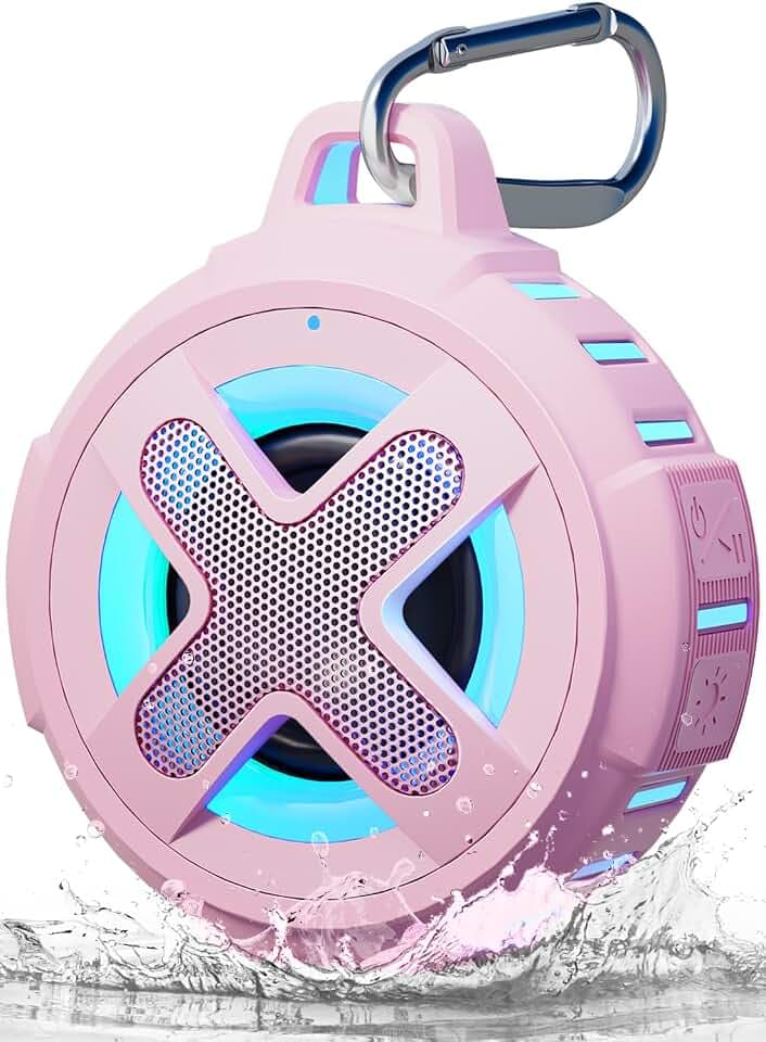 XLEADER X8(2 Gen) Bluetooth Shower Speaker, IP67 Waterproof, Small,Pink
