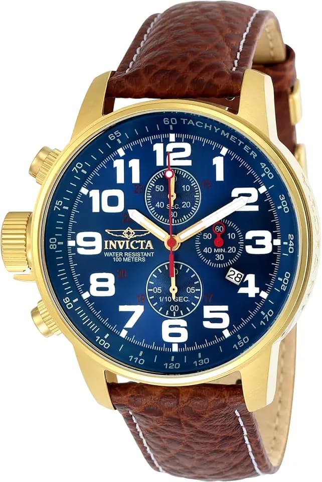 Invicta Men's I-Force Left Handed Quartz Watch with Leather Strap