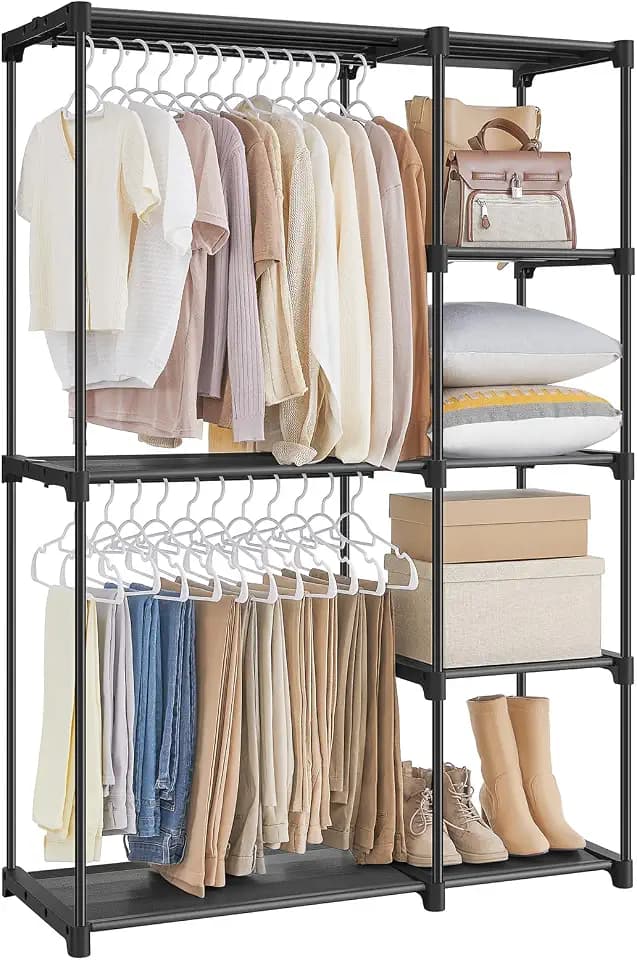 SONGMICS Kleiderschrank, 2 Hängefächer, viel Platz, 112 x 43 x 165 cm