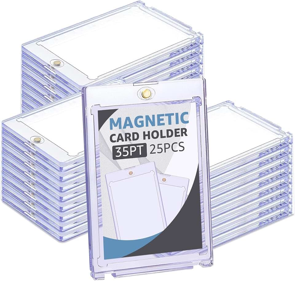 25PCS Magnetic Card Holder 35PT Magnet Holder Trading Cards Sleeves Sammelkarten Hüllen Card Saver Cases für Standard,Yugioh,Sport,Baseball Karten Toploader