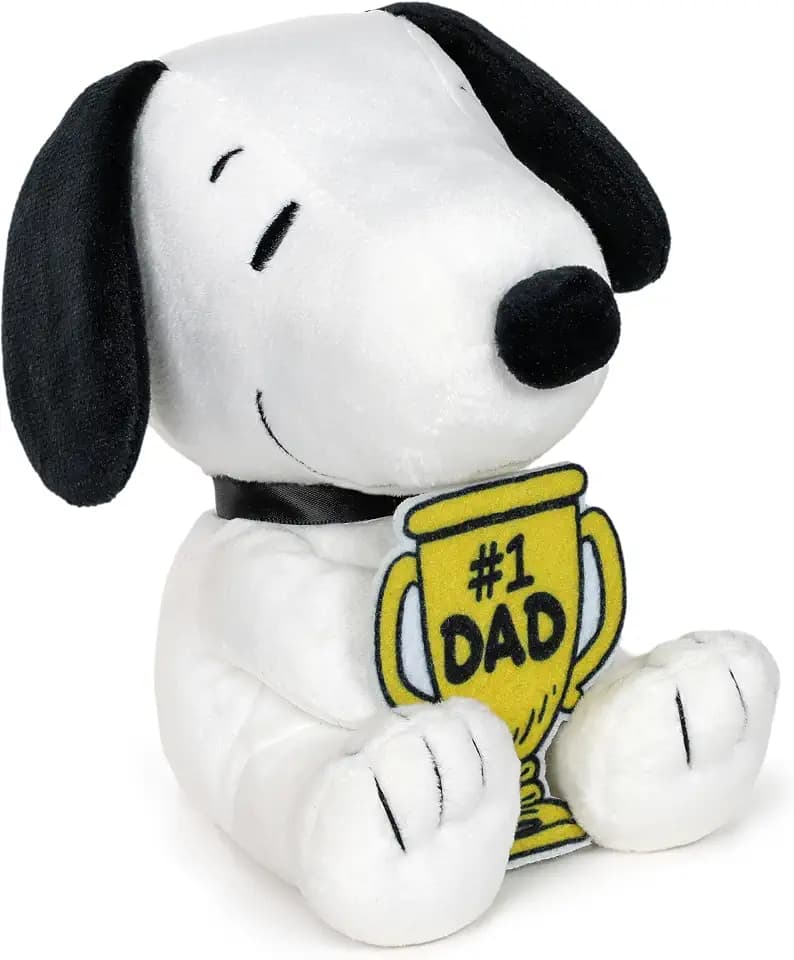 Hallmark Peanuts Plush Snoopy with Trophy, 6.5" (#1 Dad)