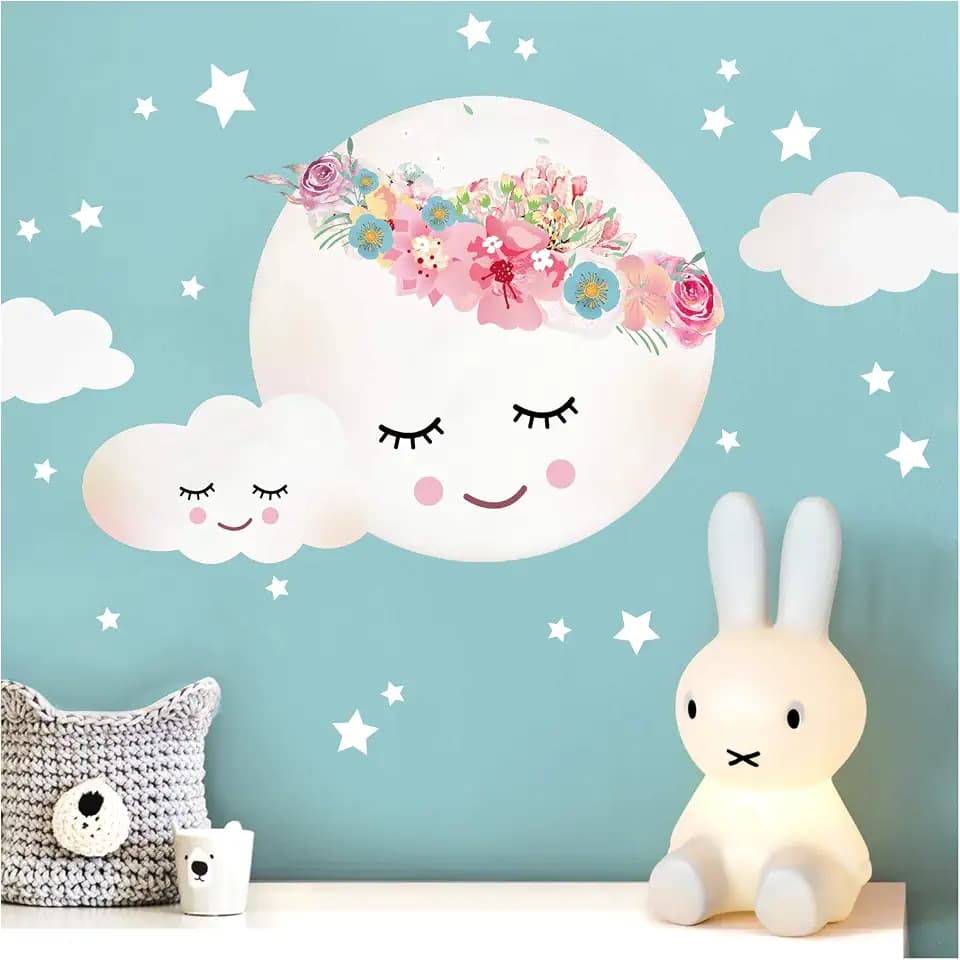 Little Deco Wandtattoo Wolken Mond & Sterne DL264