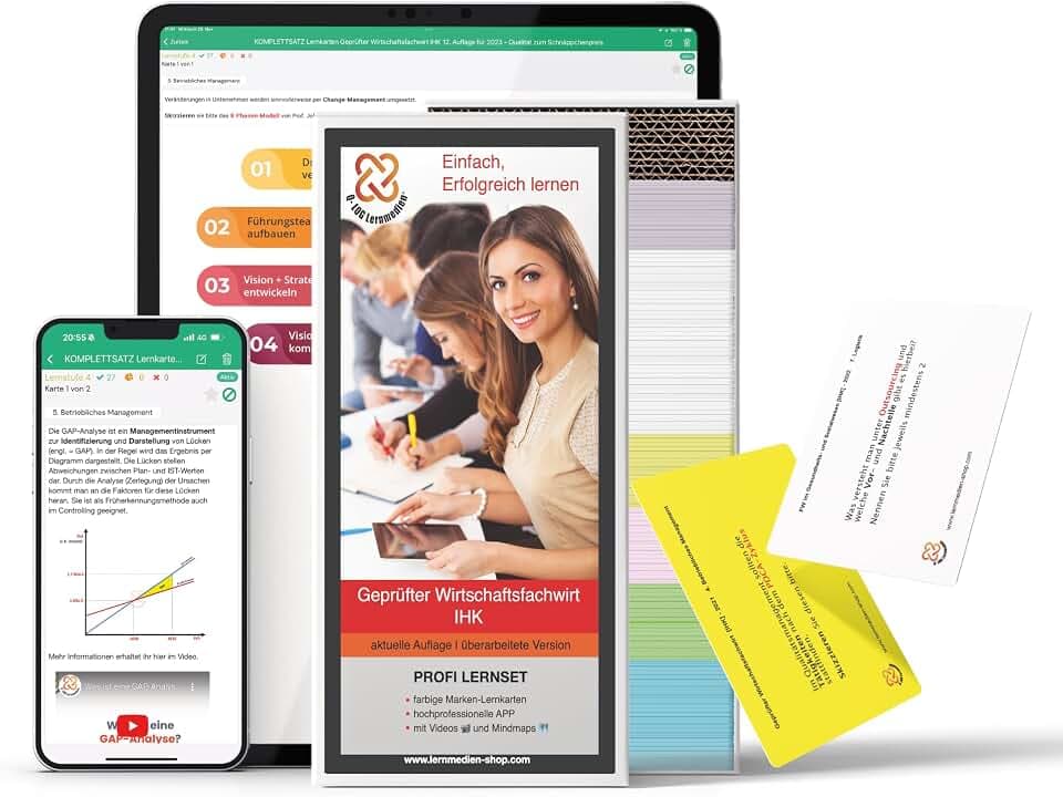Lernkarten ( gedruckt A7) + App + Box für den Geprüften Wirtschaftsfachwirt IHK | aktuelle Auflage | Komplettsatz mit allen 9 Fächern - Wirtschaftsbezogene + Handlungsspezifische Qualifikationen