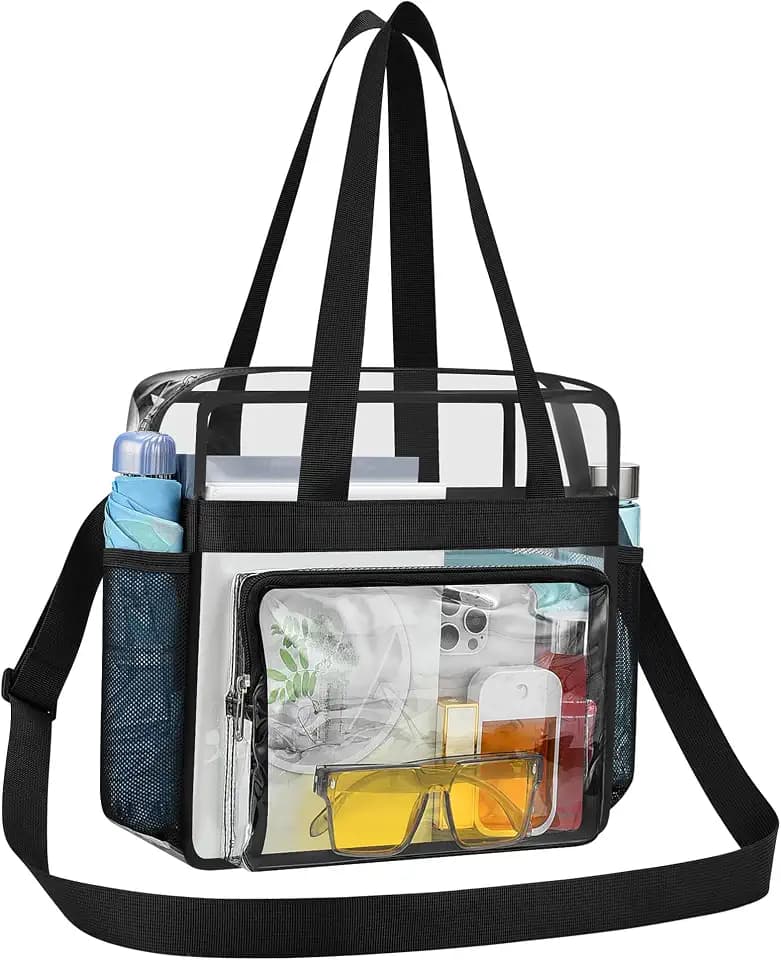 USPECLARE Clear Tote Bag for Stadium Approved Clear Crossbody Bag 12×6×12