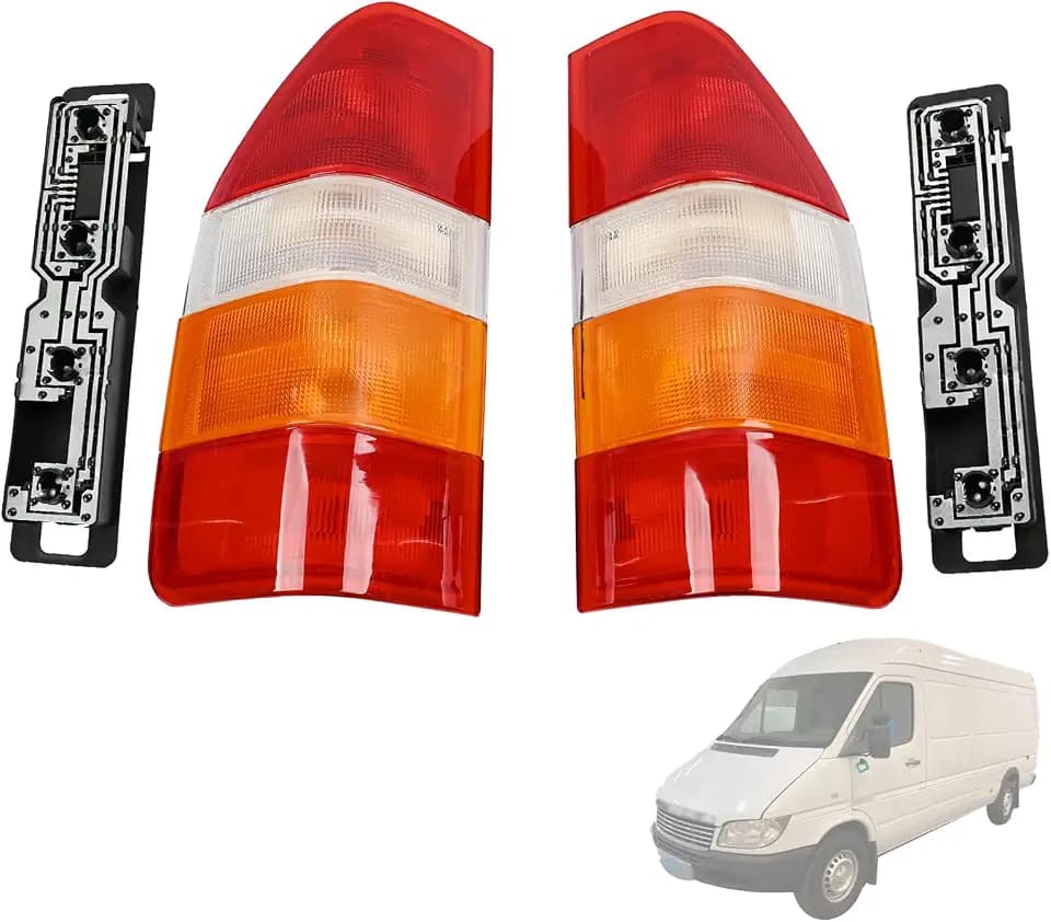 Pair Rear Tail Light Lamp Lens w/Two Circuit Board Compatible with Mercedes Benz Sprinter, for Dodge Sprinter 2500 3500 1995-2006 Replace 05103596AA 367309989 9018201864 (Without Bulbs)